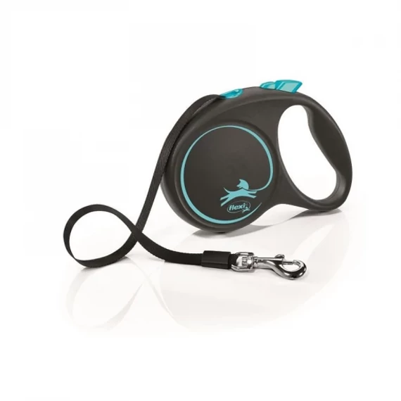 Flexi Black Design szalagos automata póráz L 5m 50kg-ig kék nagytestű kutyáknak