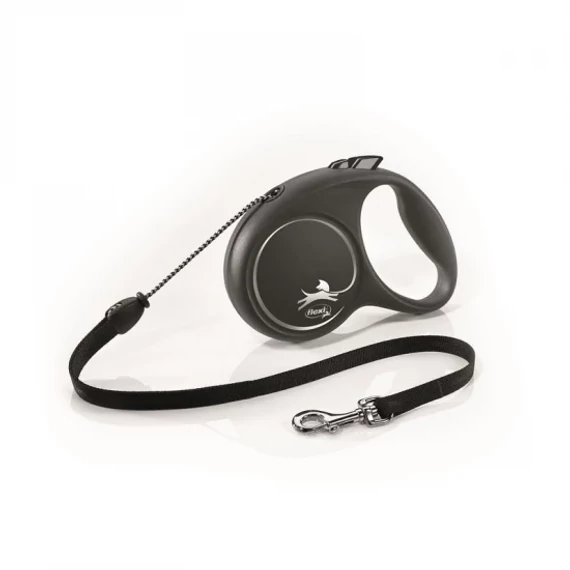Flexi Black Design zsinóros automata póráz M 5m 20kg-ig közepes kutyáknak