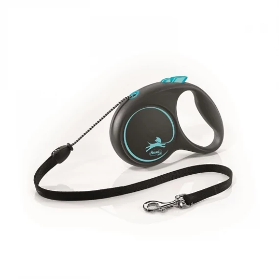 Flexi Black Design zsinóros automata póráz M 5m 20kg-ig kék közepes kutyáknak
