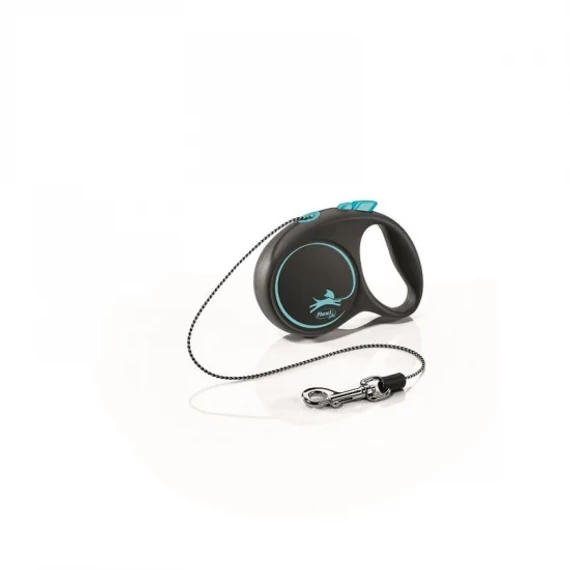 Flexi Black Design zsinóros automata póráz XS 3m 8kg-ig kék kistestű kutyáknak