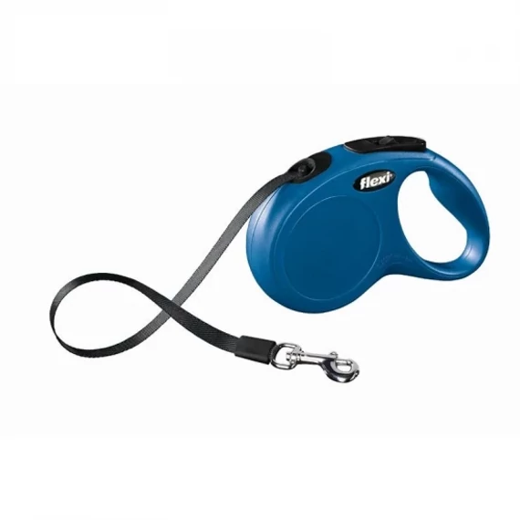 Flexi New Classic szalagos automata póráz M 5m 25kg-ig kék közepes kutyáknak