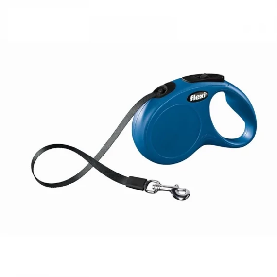 Flexi New Classic szalagos automata póráz S 5m 15kg-ig kék kistestű kutyáknak