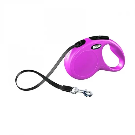 Flexi New Classic szalagos automata póráz S 5m 15kg-ig pink kistestű kutyáknak