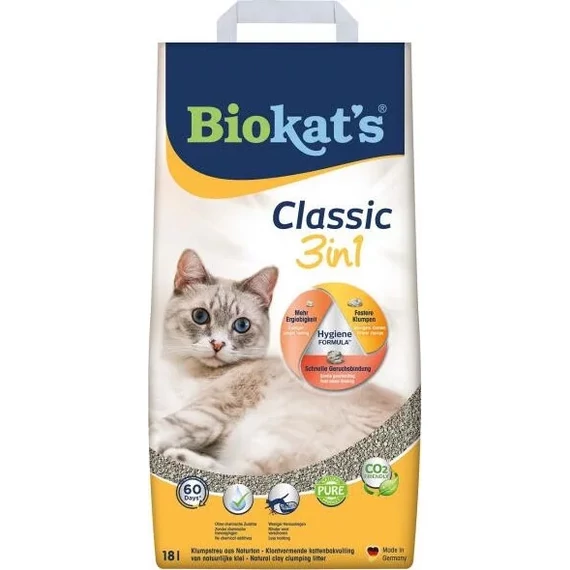 Biokat's Classic 3in1 18L csomósodó bentonit macskaalom