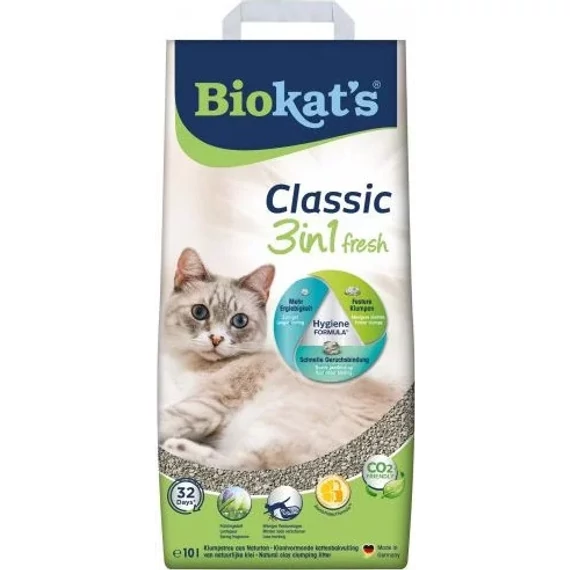 Biokat's Classic 3in1 Fresh 10L illatos csomósodó bentonit macskaalom