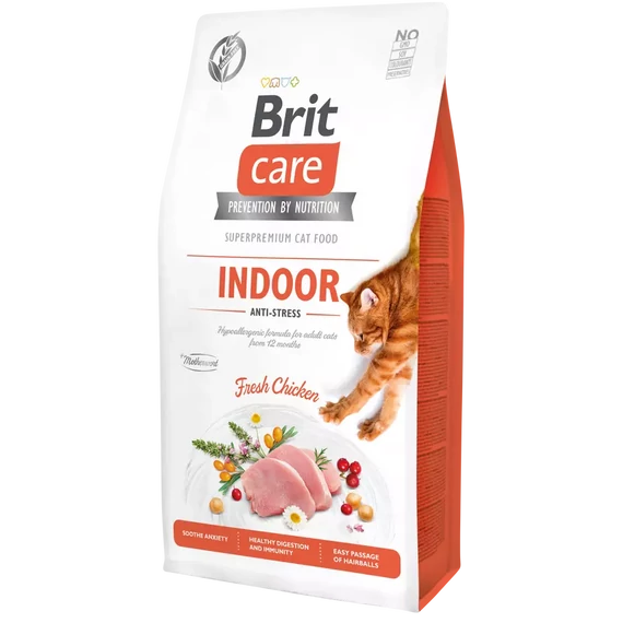 Brit Care Indoor Anti Stress macskatáp csirkével 2 kg