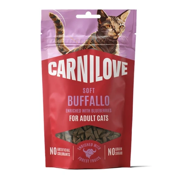Carnilove Cat Soft Snack bivalyhúsos áfonyás puha macskajutalomfalat 50g