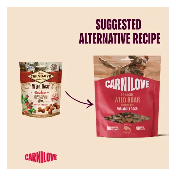Carnilove Dog Crunchy Snack Wild Boar With Rosehips - Vaddisznó Csipkebogyóval 200g