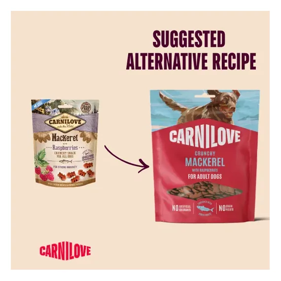 Carnilove Dog Crunchy Snack Mackerel With Raspberries - Makréla Málnával 200g