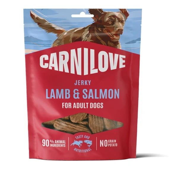 Carnilove Dog Jerky Lamb & Salmon bárányos lazacos gabonamentes kutyajutalomfalat 100g