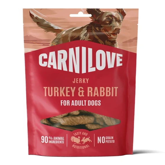Carnilove Dog Jerky Turkey & Rabbit pulykás nyulas gabonamentes kutyajutalomfalat 100g