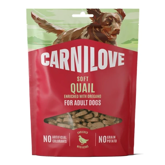 Carnilove Dog Soft Snack fürjös oregánós gabonamentes puha kutyajutalomfalat 200g