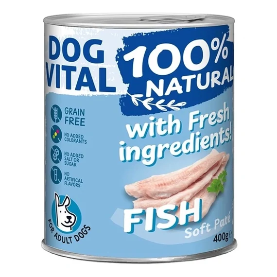 Dog Vital 100% Natural Soft Paté Fish 400g felnőtt kutyáknak