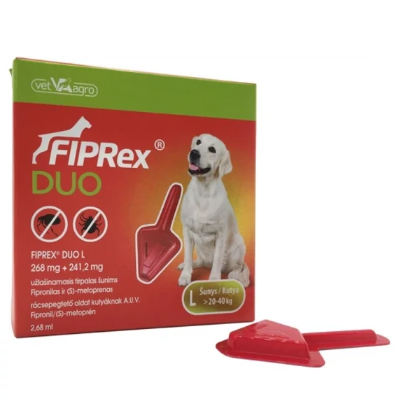 Fiprex Duo L rácsepegtető oldat kutyáknak – bolha, kullancs és szőrtetű elleni védelem