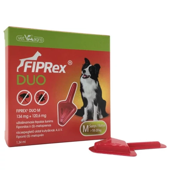 Fiprex Duo M rácsepegtető oldat 10–20 kg kutyáknak – bolha, kullancs és szőrtetű elleni védelem