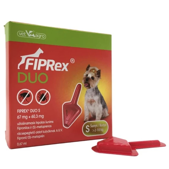Fiprex Duo S rácsepegtető oldat 2–10 kg kutyáknak – bolha, kullancs és szőrtetű elleni védelem