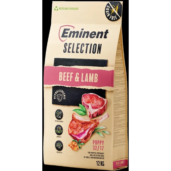 Eminent Selection Puppy Beef & Lamb 12kg gabonamentes kölyökkutya táp kis és közepes testű kutyáknak marhával és báránnyal