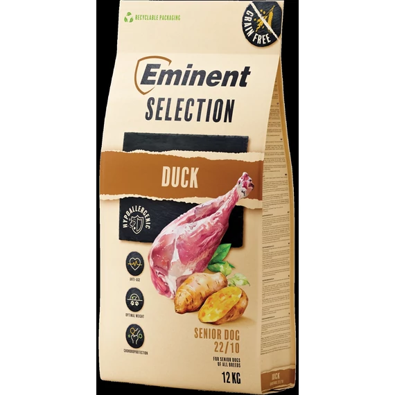 Eminent Selection Senior Duck 12kg gabonamentes senior kutyatáp idősebb kutyáknak kacsahússal és ízületvédő összetevőkkel