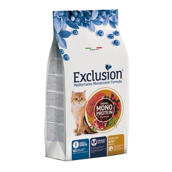 Exclusion Mono Noble Grain Cat Sterilized Beef 12kg marhás macskatáp