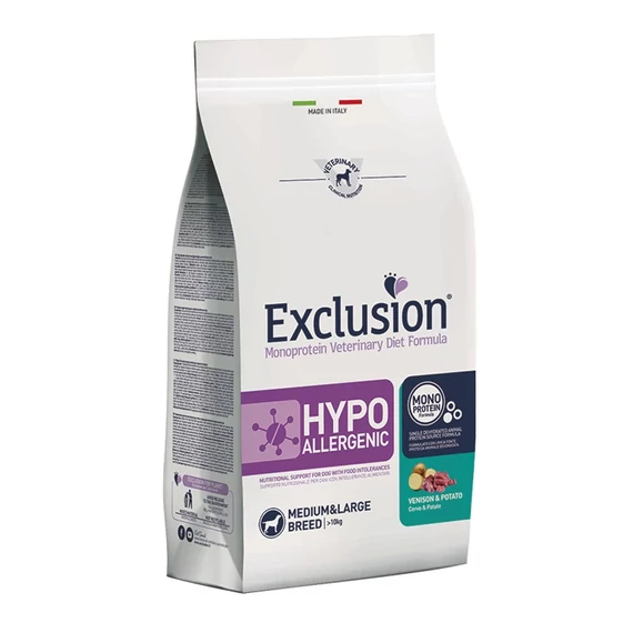 Exclusion Hypoallergenic Venison and Potato 12 kg kutyatáp szarvashússal és burgonyával, közepes és nagytestű kutyáknak