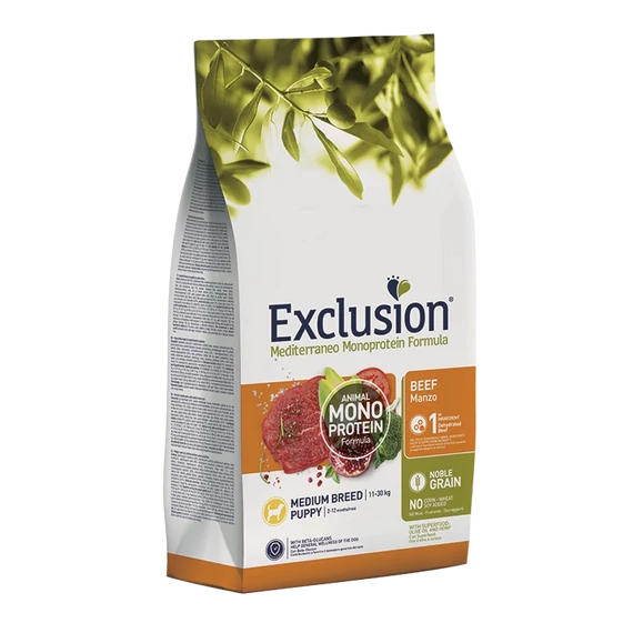Exclusion Mono Noble Grain Puppy Beef Medium 12 kg száraz kutyatáp