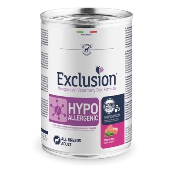 Exclusion Hypoallergenic Pork and Pea 400g nedves kutyatáp sertéssel