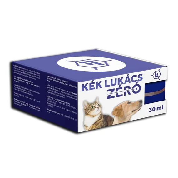 Kék Lukács Zéró 30 ml-es gyógyhatású állatgyógyászati kenőcs tubusos csomagolása sebekre és horzsolásokra