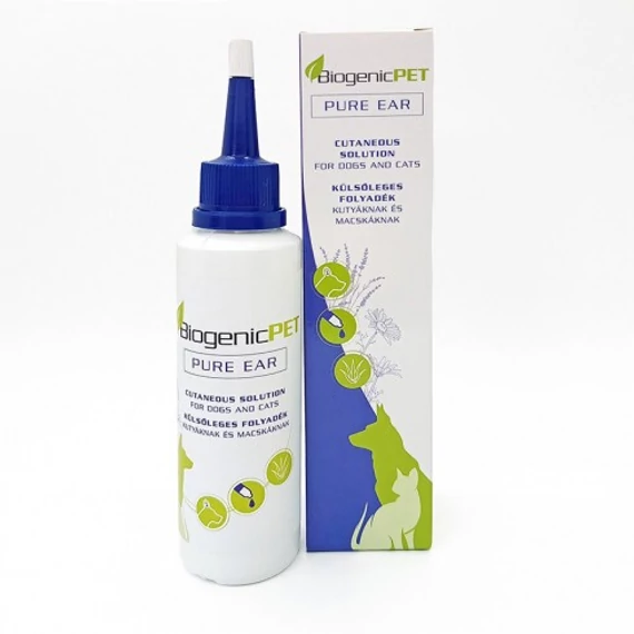 BiogenicPet Pure Ear – természetes fültisztító kutyáknak és macskáknak, 100ml