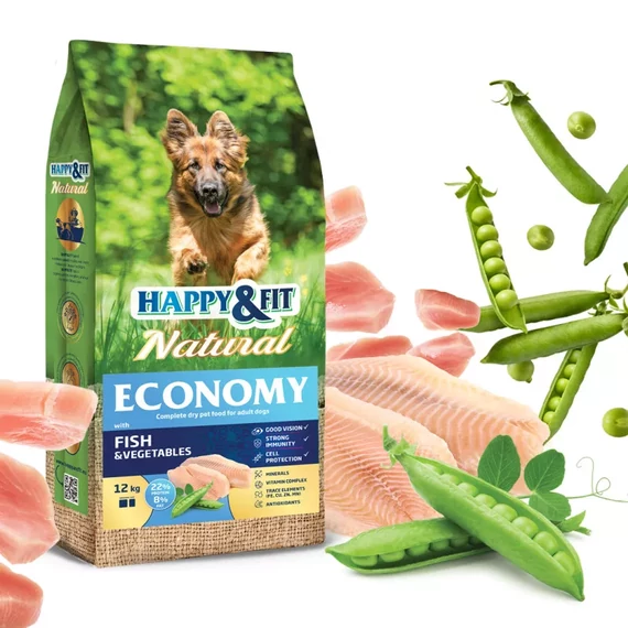 happy fit halas kutyatáp 12kg zöldséges nagy kiszerelésű száraztáp felnőtt kutyáknak