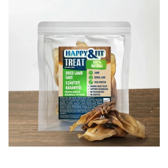 Happy&Fit Bárányfül természetes hipoallergén kutya jutalomfalat 150g kiszerelésben