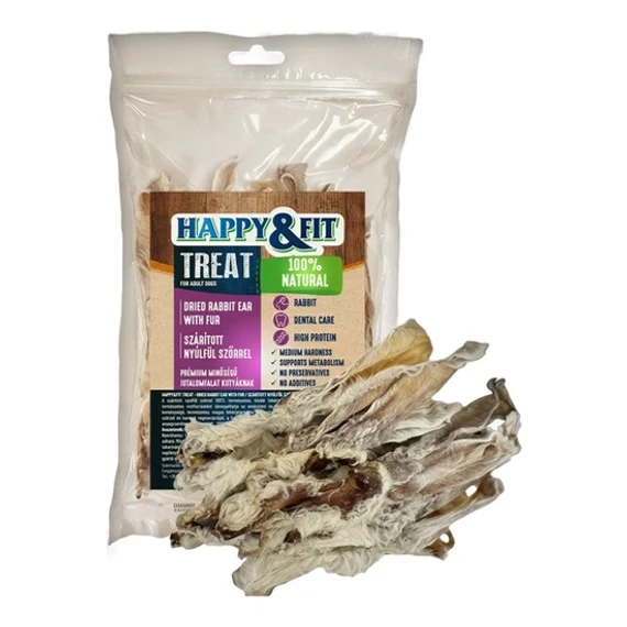 Happy&Fit szőrös nyúlfül természetes rágóka kutyáknak