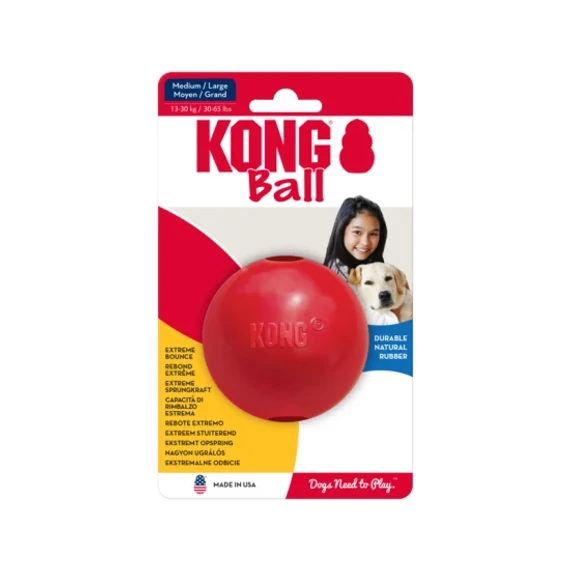 KONG Classic labda kutyajáték M/L tartós gumilabda közepes nagy kutyáknak