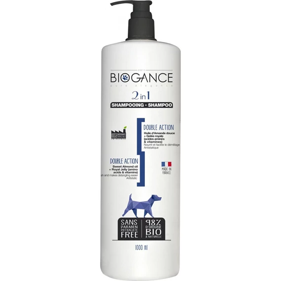 Biogance 2in1 kutyasampon és balzsam 250 ml antisztatikus hatással