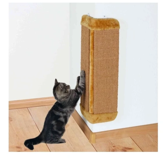 Trixie Kaparófa Sarokra 32x60 cm Barna szizál kaparófelülettel és plüss hátlappal macskák számára
