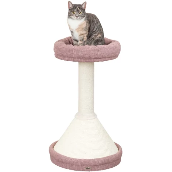Trixie Kaparófa Viviana 80 cm Pink kerek fekvőhellyel és természetes kender borítású oszloppal macskák számára
