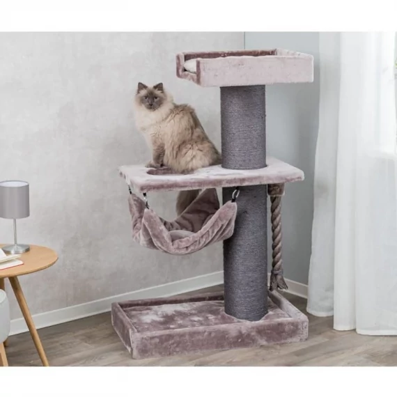 Trixie Ramon XXL 133 cm cappuccino macskabútor, szizál oszlopokkal, bújós ággyal és kivehető függőággyal