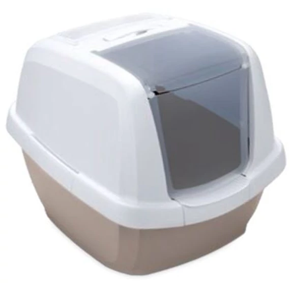 IMAC Maddy zárt macska wc fehér bézs XL fedeles macskaalom 65x47,5x47,5 cm