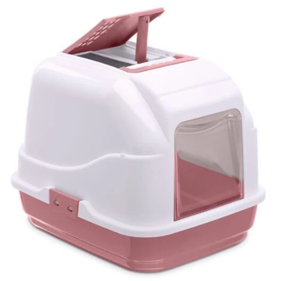 IMAC Easycat fedeles macska wc pink fehér zárt macskaalom 50x40x40 cm