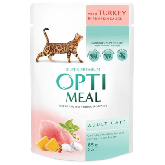 Optimeal pulyka sütőtökkel szószban 12x85g nedves macskaeledel