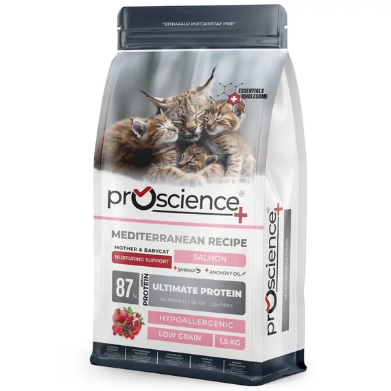 ProScience Cat Mother & Baby Salmon 1,5 kg prémium hipoallergén macskatáp vemhes és szoptató macskáknak