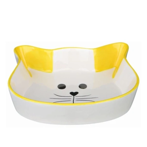 Trixie cicafej kerámia macskatál 0,25L 12cm aranyos lapos tál