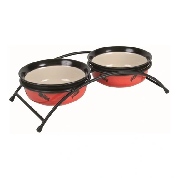 Trixie Eat On Feet kerámia tál szett 2x0,3L 12cm állványos kutya macska etető