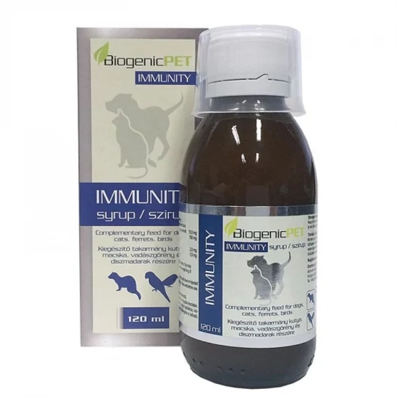 BiogenicPet Immunity 120 ml BAP-8 Pleuran immunerősítő szirup kutyáknak és kisállatoknak