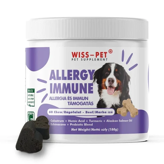 Wiss-Pet allergia elleni immunerősítő hipoallergén rágófalat kutyáknak 60 darabos kiszerelésben