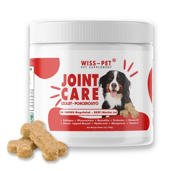 Wiss-Pet hipoallergén ízületvédő és porcerősítő rágófalat kutyáknak 90 darabos csont formájú kiszerelésben