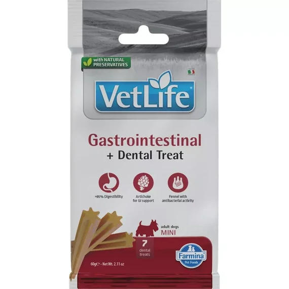 Vet Life Gastrointestinal Mini jutalomfalat kutyáknak 60g fogtisztító rágórúd