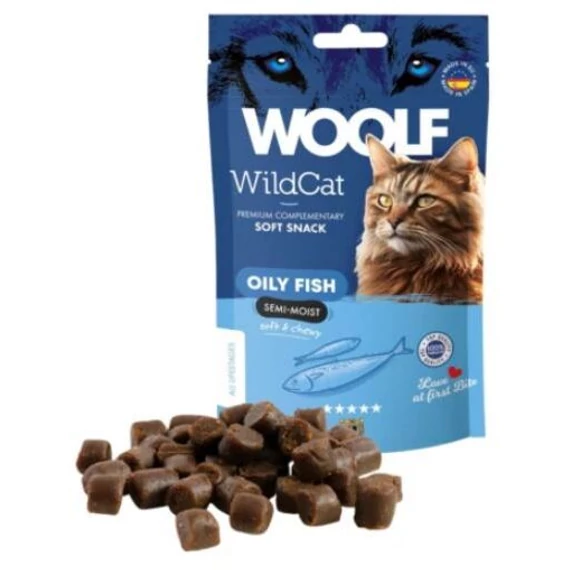 Woolf Wildcat olajos hal jutalomfalat macskáknak 50 g