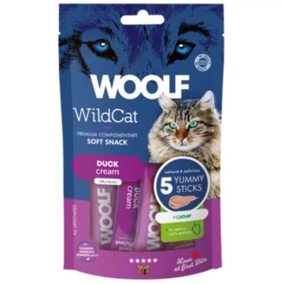 Woolf Wildcat krémsnack kacsa macskamenta macskáknak 70 g