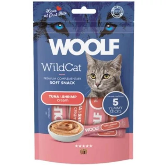 Woolf Wildcat krémsnack tonhal garnéla macskáknak 70 g