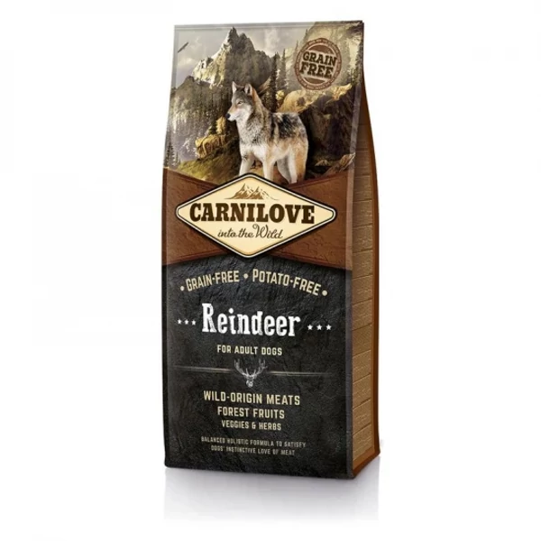 Carnilove Adult Reindeer 12kg száraztáp - prémium kutyatáp reny szarvas hússal, gabonamentes formula